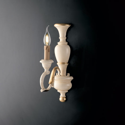 Fiorenza Applique in legno avorio e foglia oro 1 luce .12 P.21 BL172-AP1-AV
