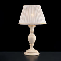 Fiorenza Lume in legno avorio e oro 1 luce con paralume dm.35 H.62 Ø35 BL172-LM-AV