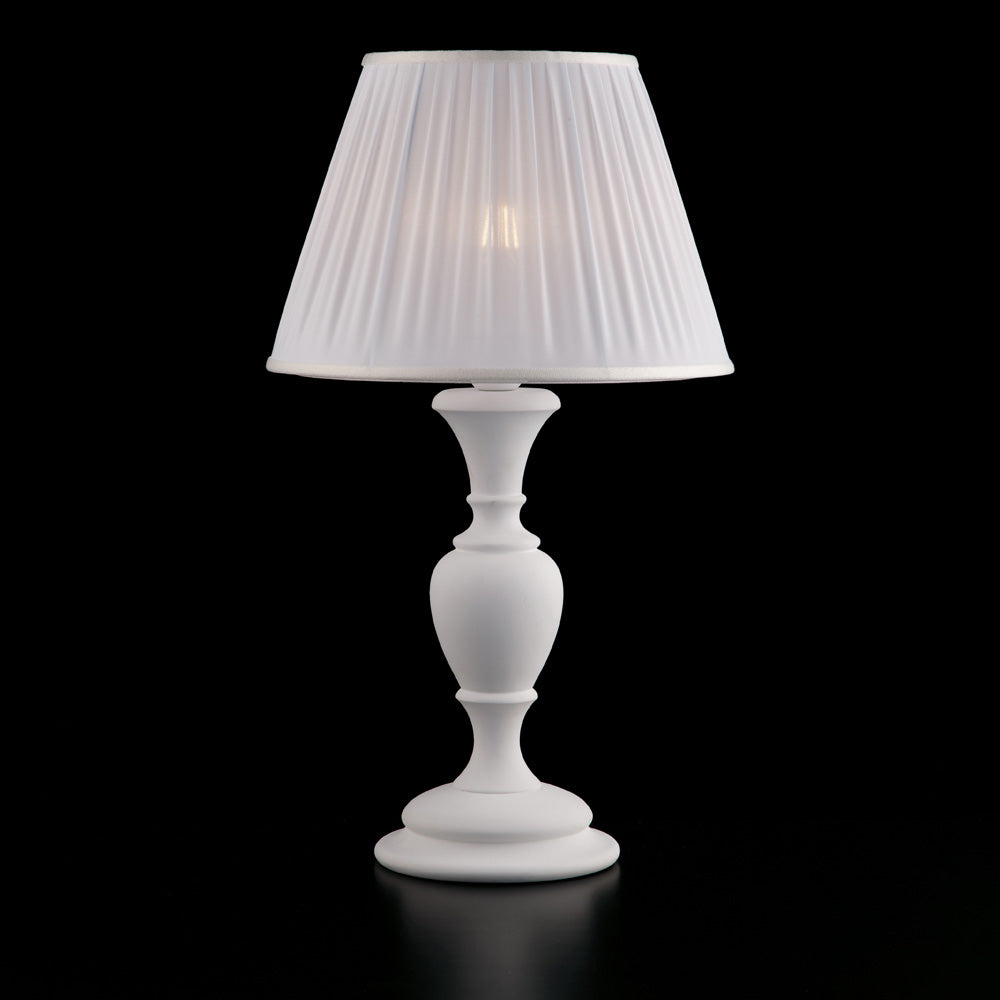 Fiorenza Lume in legno bianco shabby 1 luce con paralume dm.35 H.62 Ø35 BL172-LM-BCO