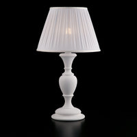 Fiorenza Lume in legno bianco shabby 1 luce con paralume dm.35 H.62 Ø35 BL172-LM-BCO