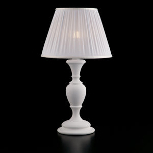 Fiorenza Lume in legno bianco shabby 1 luce con paralume dm.35 H.62 Ø35 BL172-LM-BCO