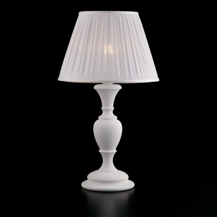 Fiorenza Lume in legno bianco shabby 1 luce con paralume dm.35 H.62 Ø35 BL172-LM-BCO