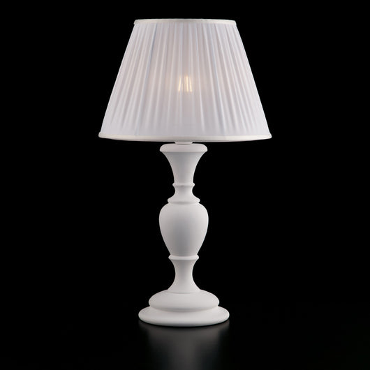 Fiorenza Lume in legno bianco shabby 1 luce con paralume dm.35 H.62 Ø35 BL172-LM-BCO