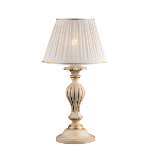 Leonardo Lume in legno avorio e oro 1 luce con paralume dm.35 H.62 Ø35 BL180-LM-AV