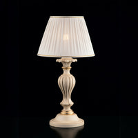 Leonardo Lume in legno avorio e oro 1 luce con paralume dm.35 H.62 Ø35 BL180-LM-AV