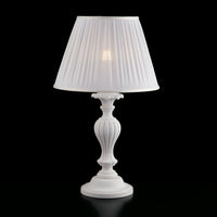 Leonardo Lume in legno bianco shabby 1 luce con paralume dm.35 H.62 Ø35 BL180-LM-BCO