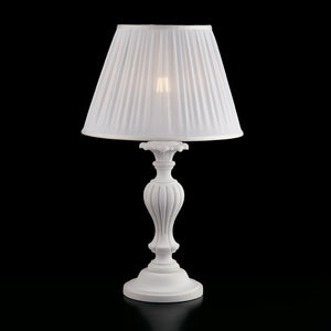 Leonardo Lume in legno bianco shabby 1 luce con paralume dm.35 H.62 Ø35 BL180-LM-BCO