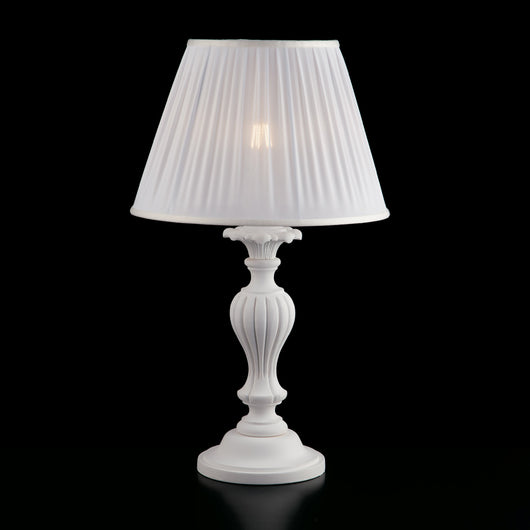 Leonardo Lume in legno bianco shabby 1 luce con paralume dm.35 H.62 Ø35 BL180-LM-BCO