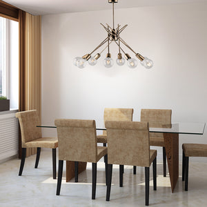 Plafoniera Industrial Polish Metallo Bronzo 8 Luci E27