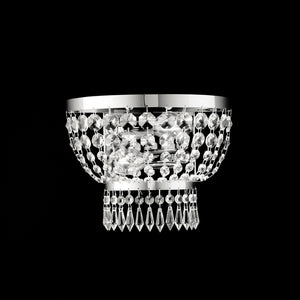 Mozart Applique in ferro e ottone cromato con strass 2 luci .27 P.14 BL189-AP2-CR