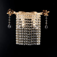 Applique Classico Shabby Avorio E Oro Con Strass In Cristallo 2 Luci Lolita