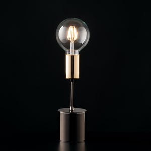 Lumetto Design Moderno Cromo Nero E Rifiniture Oro 1 Luce Flex