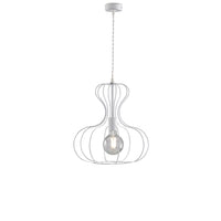 Sospensione Industrial Titty 1 Luce Ferro Laccato Bianco E Argento