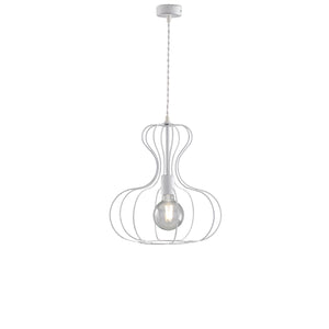 Sospensione Industrial Titty 1 Luce Ferro Laccato Bianco E Argento