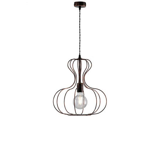 Sospensione Industrial Titty 1 Luce Ferro Laccato Nero E Rame