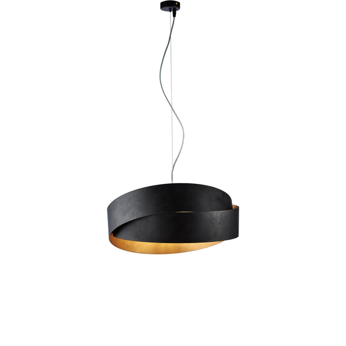 Sospensione Moderna Astro 2 Luci Ferro Laccato Nero