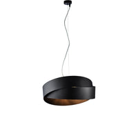 Sospensione Moderna Astro 2 Luci Ferro Laccato Nero Con Oro