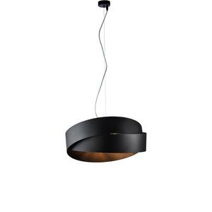 Sospensione Moderna Astro 2 Luci Ferro Laccato Nero Con Oro