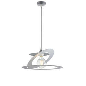 Sospensione Moderna 1 Luce Ferro Taglio Laser Argento Serie Geko