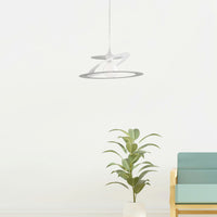 Sospensione Moderna Geko 1 Luce Ferro Taglio Laser Bianco