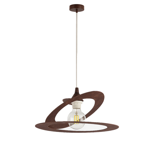 Sospensione Moderna 1 Luce Ferro Taglio Laser Marrone e Corten Serie Geko