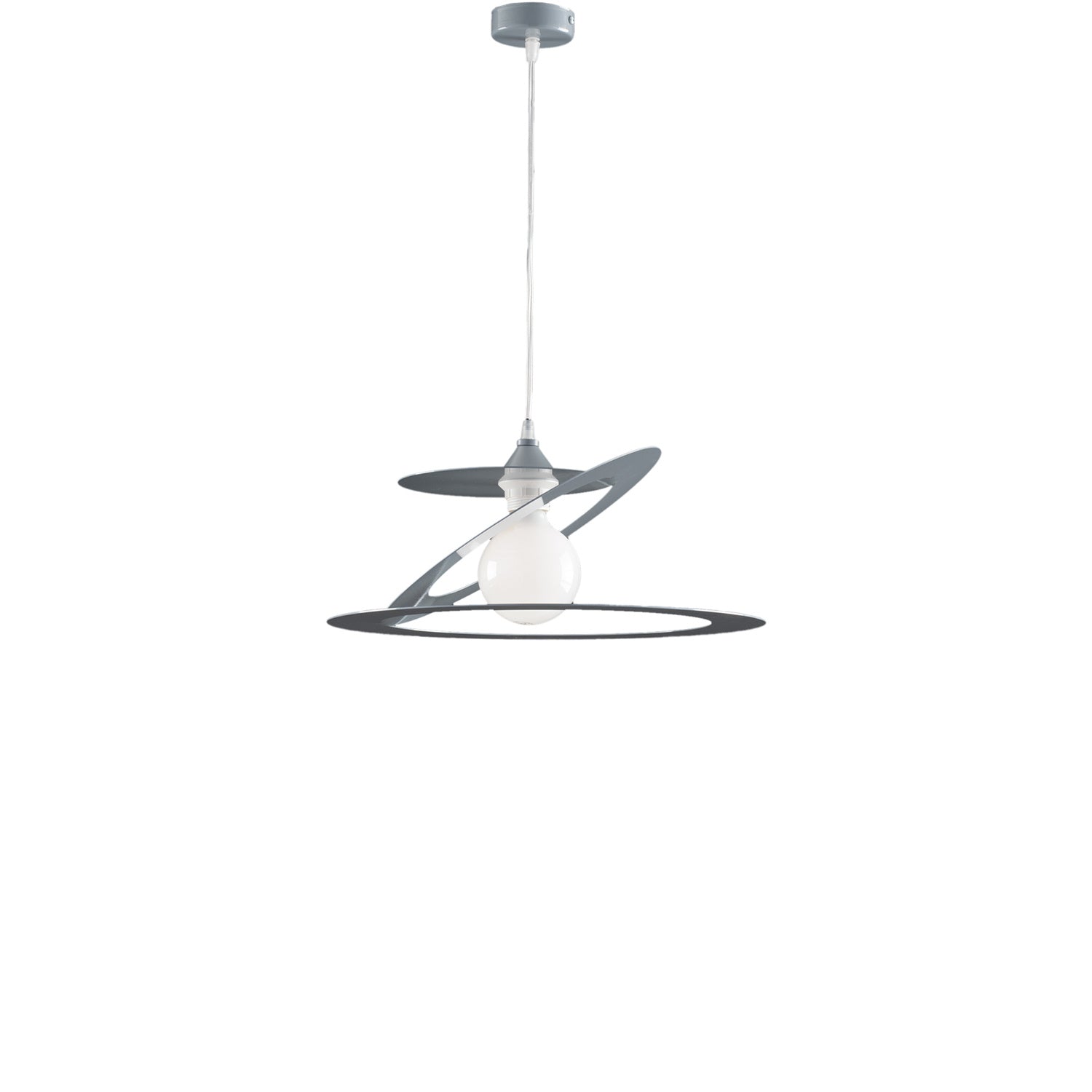 Sospensione Moderna Geko 1 Luce Ferro Taglio Laser Grigio