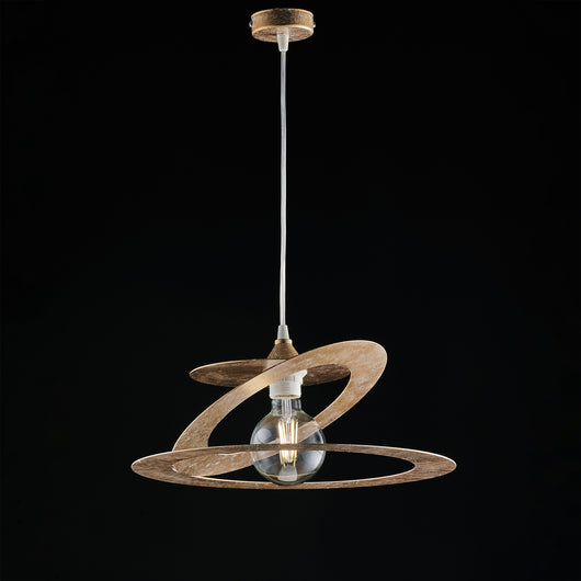 Sospensione Moderna 1 Luce Ferro Taglio Laser Oro Serie Geko