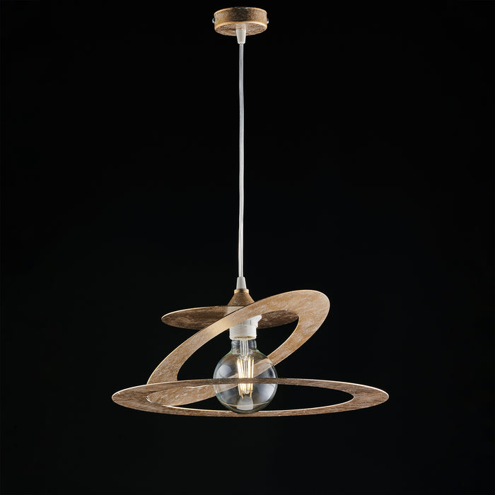 Sospensione Moderna 1 Luce Ferro Taglio Laser Oro Serie Geko