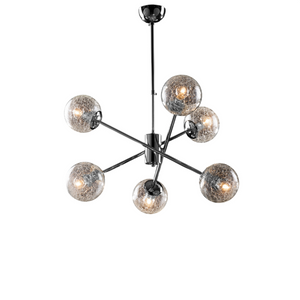 Tresor Sospensione in ferro cromo lucido 6 luci X 93 Ø60 BL215-6-CR