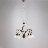 Anna Sospensione triangolare in metallo e alluminio laccato bianco con led integrato e cavi elettrici regolabili 130 Ø50 BL249-S50T