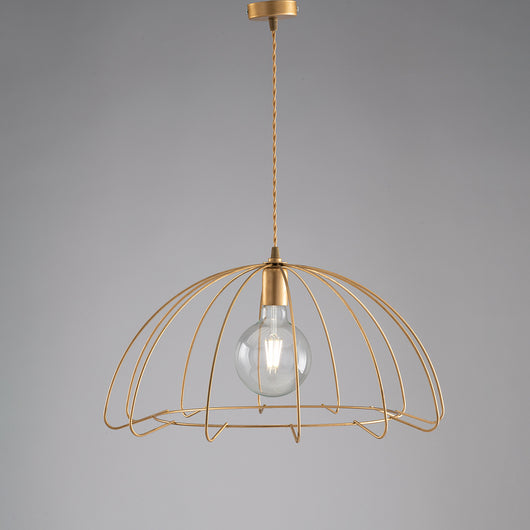 Sospensione Industrial 1 Luce Ferro Oro Ducale e Oro Chiaro Serie Elia