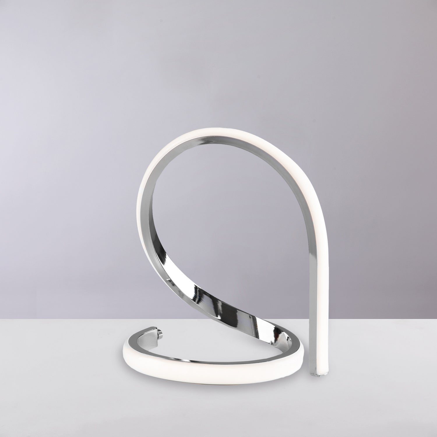 Lumetto Moderno Infinity Luce Led Integrata Metallo E Alluminio Cromo