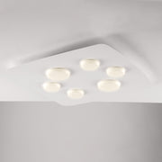 Plafoniera In Ferro Laccato Bianco Led Integrato Luce Naturale 5400 Lumen