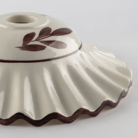 Sospensione 1 Luce Ferro Avorio e Ceramica d.30 cm Bianco Serie Palma