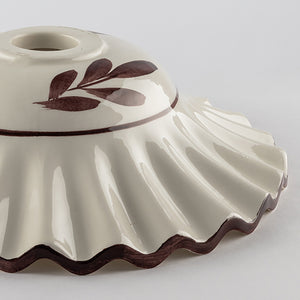 Sospensione 1 Luce Ferro Avorio e Ceramica d.30 cm Bianco Serie Palma