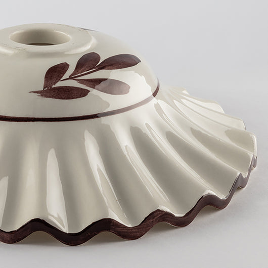 Sospensione 1 Luce Ferro Avorio e Ceramica d.30 cm Bianco Serie Palma