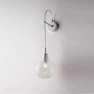 Pluvia Applique in ferro con vetro trasparente pyrex 1 luce .14 P.21 BL264-AP1-TR
