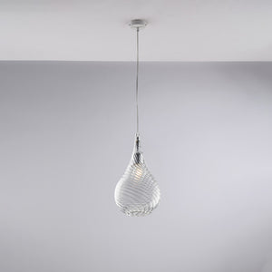 Lampadario Moderno Pluvia Metallo Trasparente 1 Luce E27