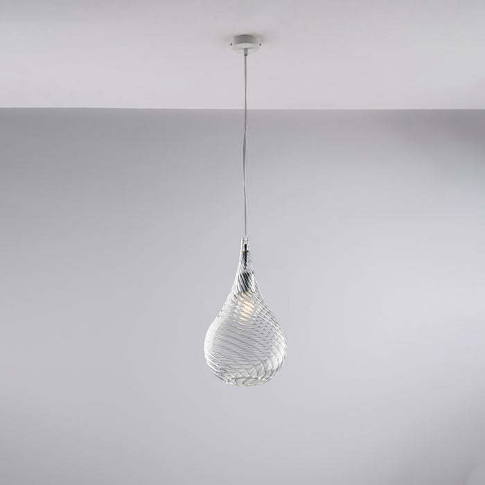 Lampadario Moderno Pluvia Metallo Trasparente 1 Luce E27