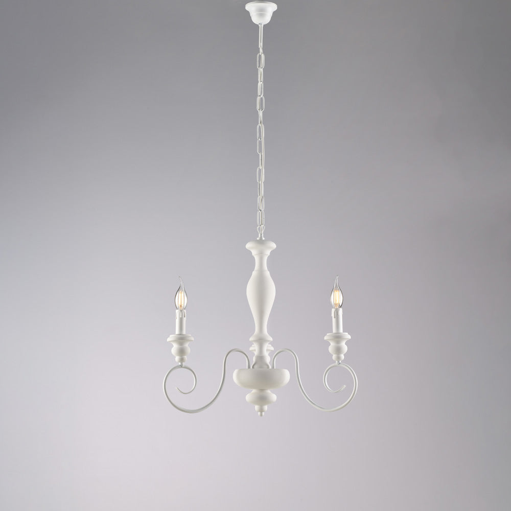 Lampadario Shabby Chic Cascina Bianco 3 Luci E14