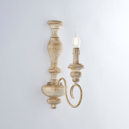 Cascina Applique in legno e ferro bianco e tortora 1 luce .13 P.21 BL265-AP1-BT