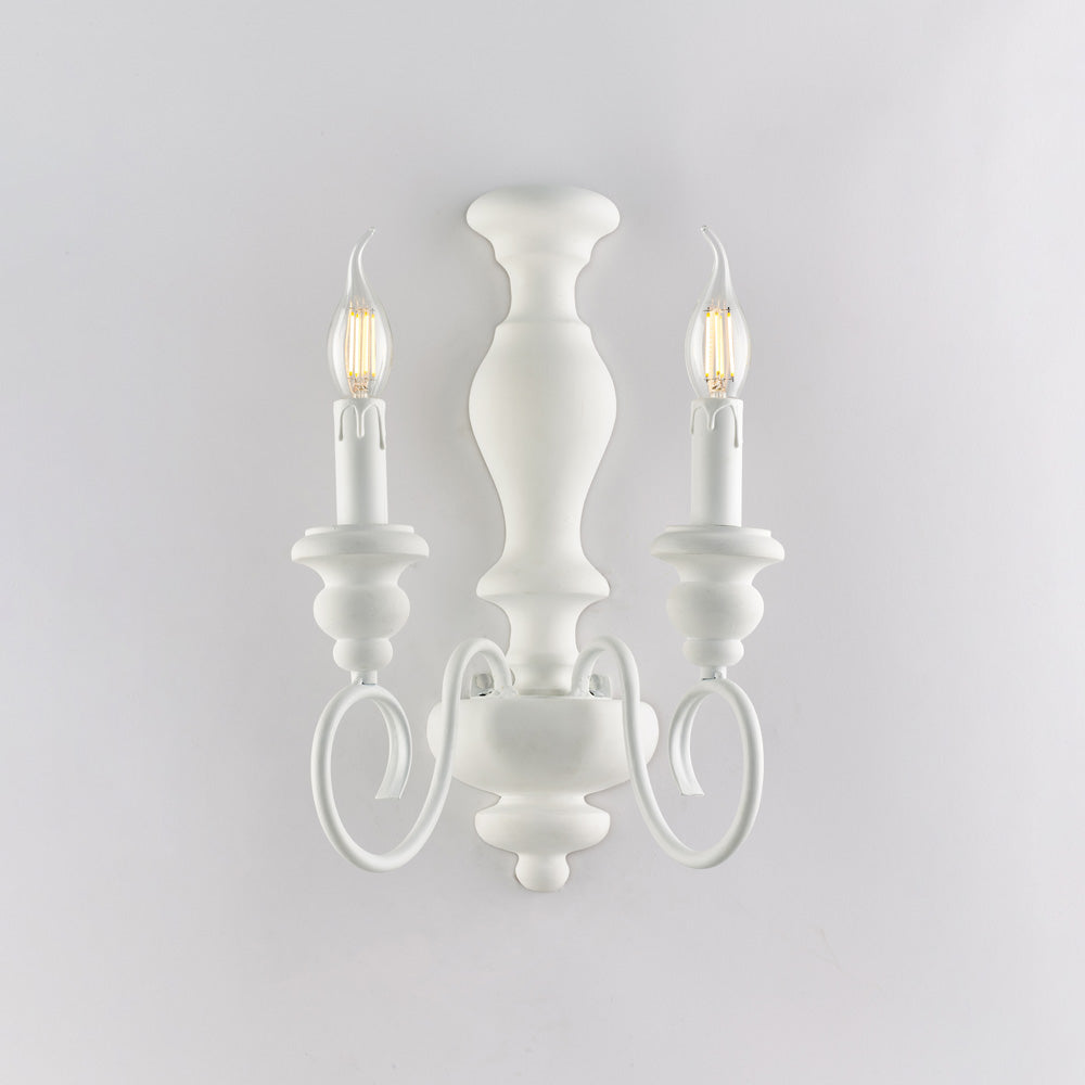 Cascina Applique in legno e ferro laccato bianco shabby 2 luci .25 P.18 BL265-AP2-BCO