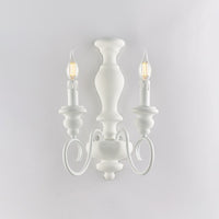 Cascina Applique in legno e ferro laccato bianco shabby 2 luci .25 P.18 BL265-AP2-BCO