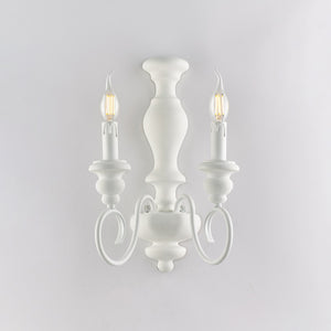 Cascina Applique in legno e ferro laccato bianco shabby 2 luci .25 P.18 BL265-AP2-BCO