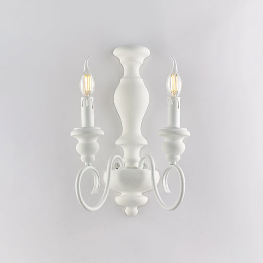 Cascina Applique in legno e ferro laccato bianco shabby 2 luci .25 P.18 BL265-AP2-BCO