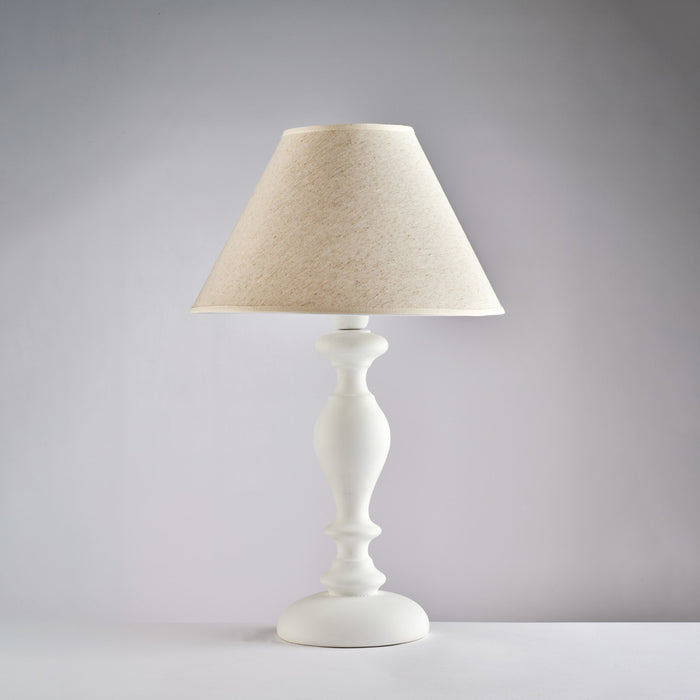 Cascina Lume in legno bianco shabby 1 luce con paralume dm.35 H.57 Ø35 BL265-LM-BCO