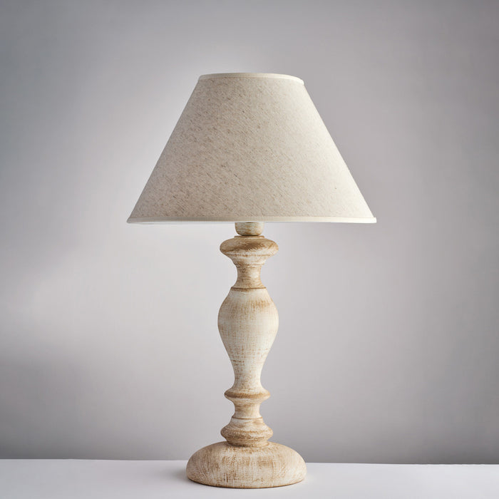 Lampada Da Tavolo Shabby Chic Cascina Bianco Tortora Vintage 1 Luce E27