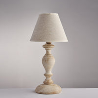 Cascina Lumetto in legno bianco e tortora 1 luce paralume dm.20 H.39 Ø20 BL265-LT-BT