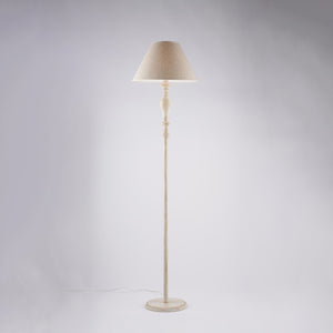 Cascina Piantana in legno e ferro bianco e tortora 1 luce .183 Ø45 BL265-PH-BT