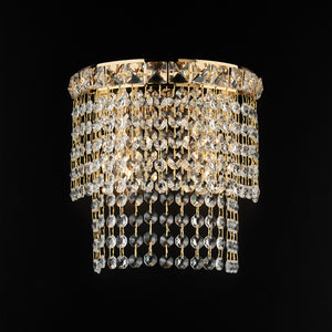 Wagner Applique in ferro e ottone dorato con strass 2 luci .14 P.21 BL266-AP2-OR